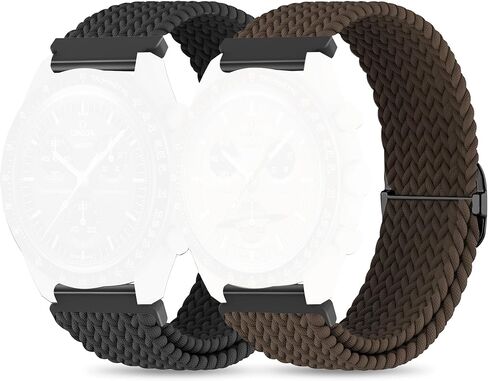Braided Bands for Moonswatch Watch,20mm Stretchy Nylon Band,Compatible with Omega X Swatch Moonswatch Speedmaster 20mm Watch,Swatch Omega Moonswatch Speedmaster Watch Replacement Strap for Women Men in Kuwait