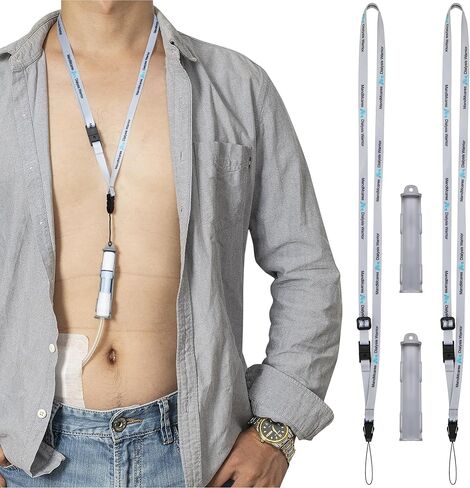 البريتوني غسيل الكلى النقل مجموعة الملحقات حامل القسطرة ل Baxter. PD Lanyard Necklace دعم دش آمن. (2 حاملي و 2 PCS قابلة للتعديل شبل الرقبة) (رمادي) in Kuwait