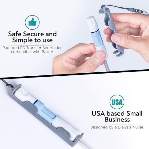 البريتوني غسيل الكلى النقل مجموعة الملحقات حامل القسطرة ل Baxter. PD Lanyard Necklace دعم دش آمن. (2 حاملي و 2 PCS قابلة للتعديل شبل الرقبة) (رمادي) in Kuwait