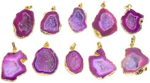 Quartz Handmade Pendant Necklaces in Gold Plated Bohemian Birthstone Pendant Attachment with Chain, Trendy Simple Jewelry Gift for Girls & Women (Green) in Saudi Arabia