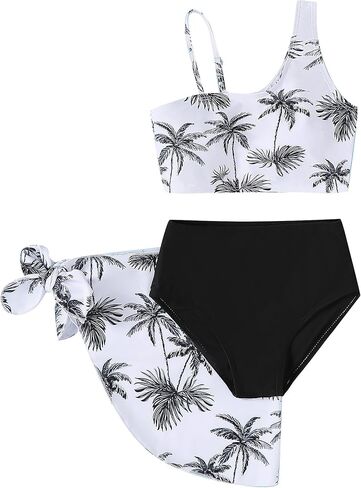 فتيات السباحة 3pcs مجموعات بيكيني ، بدلات السباحة القابلة للتعديل حزام الكتف in Kuwait