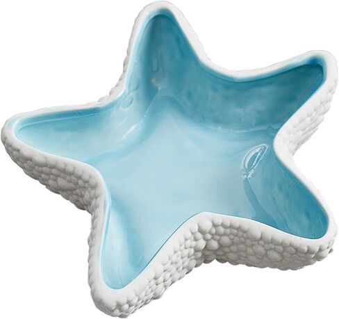 Large Shell Jewelry Dish Tray Ceramic Shell Ring Holder 6.7" x 7" x 2.4" inches Seashell Bowl Cute Jewelry Organize Key Storage Tray Decorative Trays for Home Decor Porcelain Jewelry Deco in Kuwait