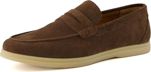 CUSHIONAIRE Selby Men's Genuine Leather Slip-On Casual Penny Loafers – Memory Foam, Rubber Sole in Saudi Arabia