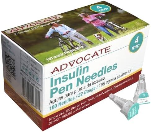 Diabetic Pen Needles 32g 4mm, Extra Lubricated, Tri-Bevel Insulin Needles, Universally Compatible with Insulin Pens for Diabetes Care, Box of 100 in Saudi Arabia