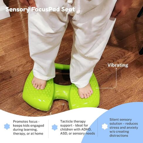 FocusPad Seat & FocusPad 3-in-1 | Sensory seat | ADHD Tool | Anxiety Stress Relief… (Lime Green, 1 Count (Pack of 1)) in Saudi Arabia