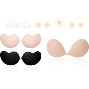 Awant Classic Sticky Bra 1 Pairs Bundle Ultra Thin Mango Bra 2 -Pairs مع Covers Nipple Cup Cup