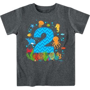 Lovekider 2-5 Years Birthday Boy Shirt Dinosaur Space Wild Animals Party Gift Cotton Tee