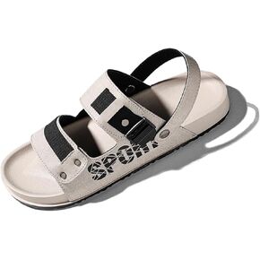 Summer Slippers for Men with Adjustable Double Straps, Non-Slip Shower Shoes, Beach Slippers Breathable Open Toe Sandals for Indoor and Outdoor
