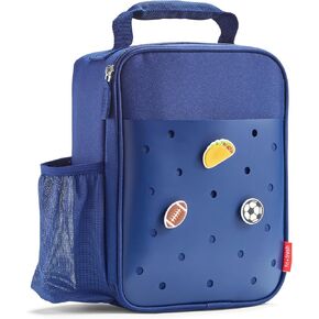 Fit & Fresh Lunch Box For Kids, Boys & Girls, School, Camp, Insulated Bag With Shoe Charm Slots For Personalization, Teal