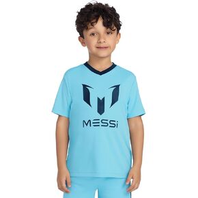 Boys' Lifestyle Short Sleeve Top, Loose-fit V-Neck Shirt with Logo, Comfortable