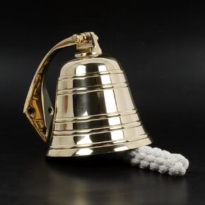 4" Solid Brass Bell Vintage Style Wall Mount Bell Nautical Ships Bell Heavy