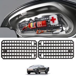 2-Pack Front Trunk Molle Panels Compatible with 2024 2025 Tesla Cybertruck, Aluminum Alloy Material Accessories Cargo Oranizers Storage