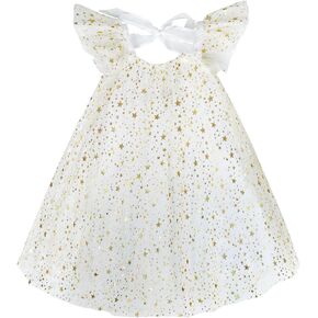 AGQT Baby Girls Christmas Tulle Tutu Dress Sleeveless Sequin Layered Dresses Size 6M-4T