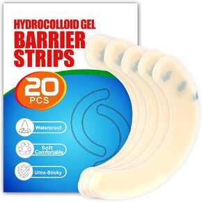 20 PCS شرائط عظمية عظمية هيدروكوليويد - شريط لاصق الجلد المقاوم للماء لأكياس ستوما فغر القولون - شرائح حاجز سترو في الصف المرن الطبية لختم آمن وراحة