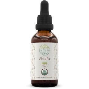 Alfalfa B60 USDA Organic Tincture | Alcohol-Free Extract, High-Potency Herbal Drops | Certified Organic Alfalfa Dried Leaf (2 oz)