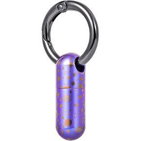 Titanium Keychain Pill Holder,Waterproof Mini Pill Case,Portable Small Pill Container for Travel,Purse,Pocket(Graffiti)