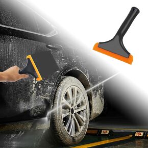 Small Silicone Window Squeegee, Car Windshield Water Blade Squeegee, Multifunctional Auto Squeegee with 5.9 Inch Blade and Non-Slip Handle Universal for Car Window, Mirror, Home Cleaning
