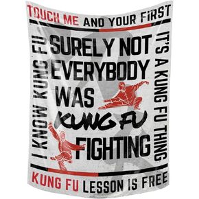 Kung Fu Gifts Blanket, Flannel Throw Blanket (50"x 65") for Men Women for Kung Fu Lovers