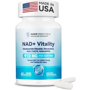 NAD+ Supplement for Women, with 900MG Nicotinamide Riboside (NR), Resveratrol, CoQ10, Alpha-Lipoic Acid, Astaxanthin - Supports Cellular Energy & Repair, Healthy Aging - 60 Vegetarian Capsules
