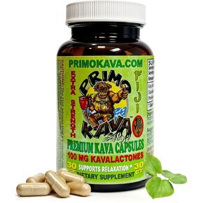 Kava Capsules | Authentic Kava Kava from Fiji | Fast Acting Kava Extract | 100mg of Kavalactones | Adaptogenic Experience | 30 Count