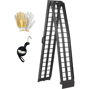 10ft Motorcycle Ramp - 600lb Capacity - Portable Loading Ramp for Motorcycles, Dirt Bikes, Bicycles - 120"x11.6" Black Ramp