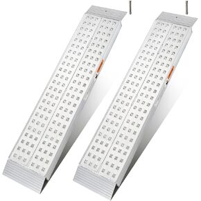 منحدر الألومنيوم سقيفة 55 "L x 12" W Loading Ramps 1500 رطل سعة خفيفة الوزن منحدر محمول مضاد للانزلاق للماء لـ ATV Mown Mower Golf Cart Dirt Motorcycle Garden 2pcs
