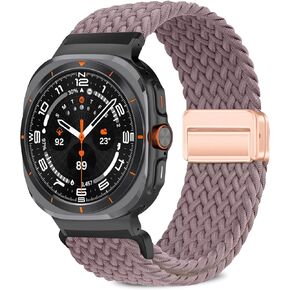 نطاقات الساعات المضفرة المغناطيسية متوافقة مع Galaxy Watch Ultra 47mm Women Men ، Smartwatch Replacate Nylon Sport Strap لـ Samsung Galaxy Watch 7 Ultra 2024