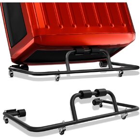 Adjustable Hardtop Carrier Hard Top Storage Rack Compatible with 1976-2025 Jeep Wrangler JK JL YJ TJ JKU JLU Unlimited & Newer Jeep Wrangler CJ-7 Sliding Bracket Movable Cart for 2/4 Door-Black