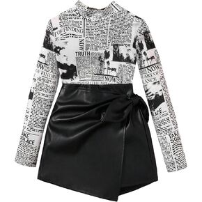 Wdirara Girl's 2 omfits إحصاء الصحف طباعة صخرية.