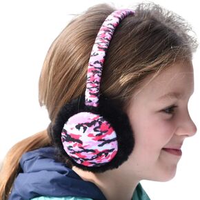 Popfizzy Pink Camo Girls Earmuffs, Kids Ear Muffs for Winter Girls, Cool Winter Ear Warmers for Kids, Adjustable Ear Muffs