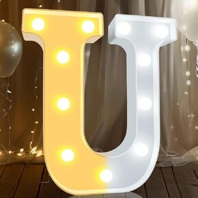 Pooqla LED Marquee Letter Lights Sign, Light Up Alphabet Letter for Home Party Wedding Decoration A