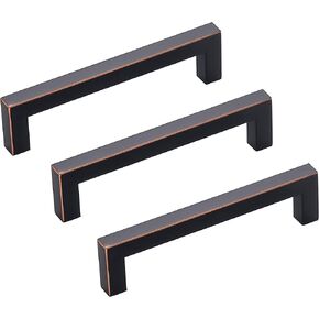 10 Pack 8 Inch Oil Rubbed Bronze Drawer Pulls Square Cabinet Handles Stainless Steel Dresser Pulls Cupboard Bar Pulls Cabinet Hardware Kitchen Handles Hole Center 203mm