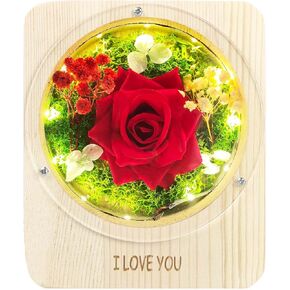 I Love You Birthday Gifts for Women Forever Flowers Preserved Roses Fake Flower Eternal Graduation Gifts Girlfriend Grandma on Valentines Anniversary Romantic Thanksgiving(Red)
