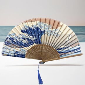 1 PCS Bamboo Fan - 13 Inch Handheld Folding Fans for Women Lightweight Wooden Design for Weddings Parties and Raves Elegant Decorative Accessory for Cooling and Stylish Asian Inspired Decor