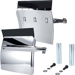 24" x 24" Quarter Fenders for Semi Truck, 430 Stainless Steel, Triangle Bracket and Mounting Hardware Included, Right Left, Fit for Freightliner, Kenworth, Volvo, Peterbilt