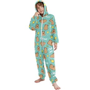 Good Night Capybara Onesie Pajama, One Piece Sleepwear Jumpsuits for Daily Wears and Sleep Wears
