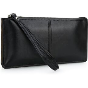 DOB SECHS Small Leather Wristlet Purses for Women Women's Clutch Handbags Wallet Cell Phone Purse Pouch Bags with Card Slots