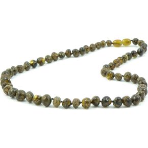 Thenaturalamber قلادة العنبر الخضراء - قلادة مصقولة باروك بلطيق العنبر للبالغين 50 سم - مجوهرات شفاء طبيعية مصنوعة يدويًا