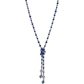 Fashion Beads Knotted Necklace Long Strand With Dangling Accents Sparkly Teardrop Crystal Handmade Wrap Beaded Necklaces for Women Fashion Costume Jewelry