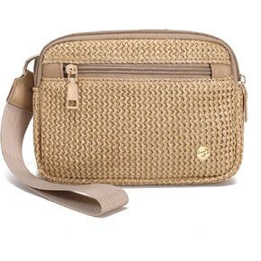 INICAT Straw Clutch Wristlet Purse for Women 2025, RFID Wallet, Straw Beach Bag with Zipper & Card Slots,Wristlet Wallet