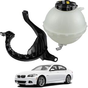 Engine Radiator Coolant Overflow Reservoir Tank With Sensor & Cap Compatible With 2012-2016 BMW 528i /528i xDrive 2.0L Replaces 17138614293 17137649733 17137619189 SK123191 V201571