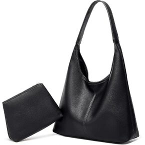 Slouchy Hobo Bags for Women Retro PU Leather Tote Crossbody Bag Soft Large Capacity 2pcs Shoulder Purses Handbags 2025