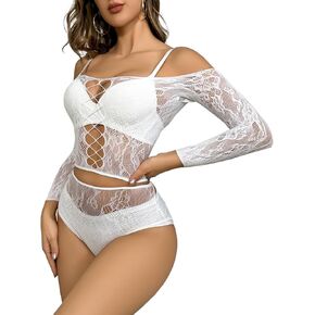 Lingerie Sets for Women Sexy Nightwear Fishnet Tights Mini Dress Chemise