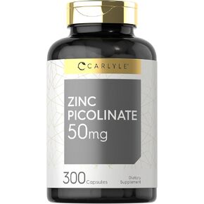 كارلايل زنك picolinate 50mg | 300 كبسولات | مكملات غير محددة و gmo والغلوتين الخالية من الغلوتين