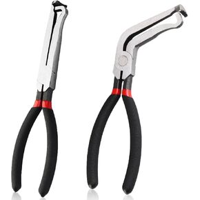 Electrical Connector Pliers for Cars, Electrical Disconnect Pliers (1*Straight&1 * 60°Bend),Fuel Line Disconnect Tool Set for Air Flow Sensors Fuel Injectors