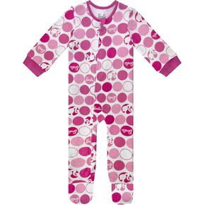 Barbie Baby Girl Onesies Zip -up Sleeper - ناعم بيجاماس نائم ولعب الزي - فتيات حديثي الولادة من 0 إلى 9 أشهر - منتج رسمي