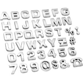 Lamoutor 43Pcs Car Emblem Letters Sticker DIY 3D Chrome Number Symbol Badge Decal（Black）
