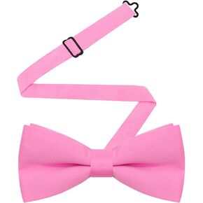 Bow Ties for Men, Adjustable Black Bow Tie, Pre-tied Bowtie Solid Color Bowties Men for Wedding Buisness Celebration
