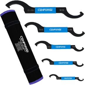 Cenfoge Double-ended Coilover Adjustment Spanner Wrench Set, 5-PC. Fit Coilovers Shocks with Nut OD 22-26mm, 28-32mm, 34-36mm, 38-42mm, 45-52mm, 55-62mm, 68-72mm, 78-85mm, 90-95mm, 100-110mm