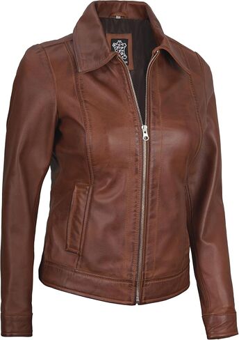 fjackets Real Lambskin Leather Womens Shirt Collar Jose Leather Jacket Womenss in Saudi Arabia